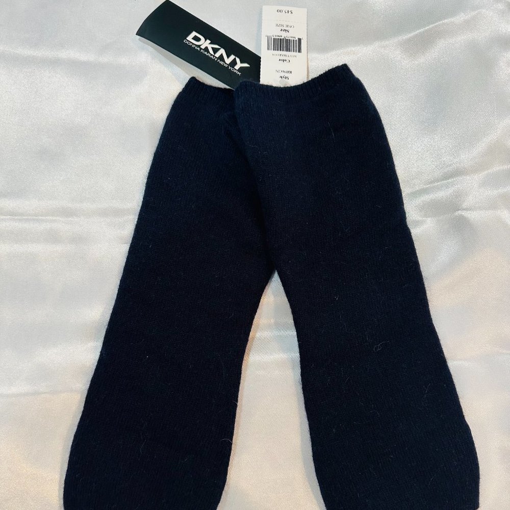 DKNY Navy Blue Wool/Cashmere/Poly blend Fingerless Gloves (NWT)